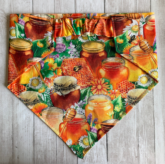 Dog Bandana, Honey Pots, Elastic Scrunchie Personalized Bandana