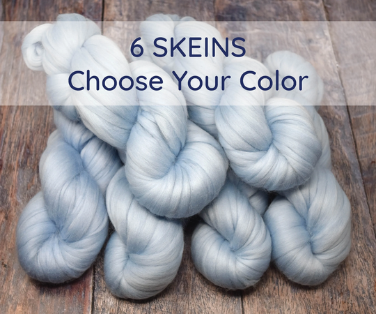 6Pack Merino Pencil Roving - Pre-Drafted Fiber For Easy Spinning, Textured Weaving, Wall Hangings & Felt Painting. 100% Wool. Choose Color