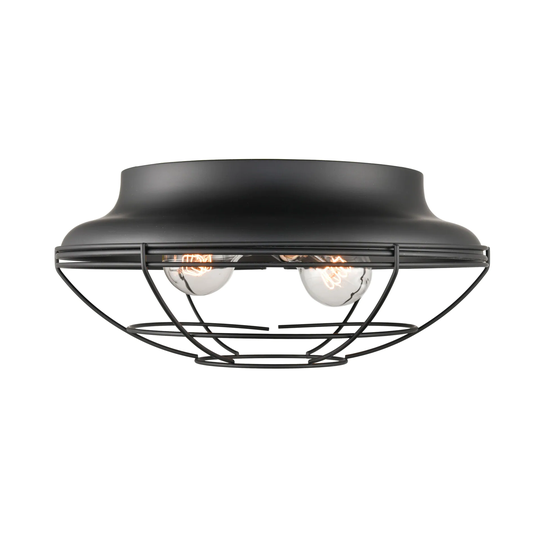 Millennium Lighting Matte Black 2 Light Indoor/Outdoor Flush Mount Ceiling Fixture