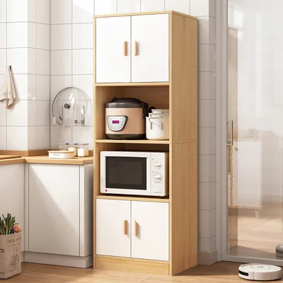 Taraji Farmhouse Sideboard Cabinet Kitchen Shelf In Natural For Microwave