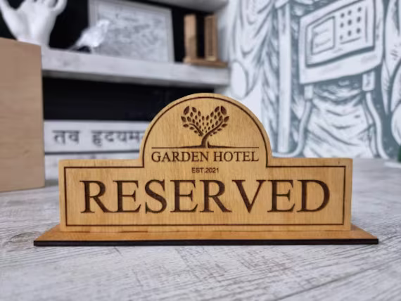 Reserve, Reserved Table Stand For Cafe Or Restaurant. Reservations in A Restaurant