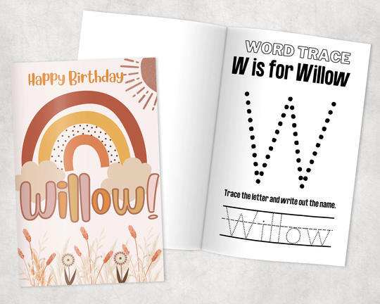 Personalized Boho Rainbow Coloring Book| Party Favors| Custom Thank You
