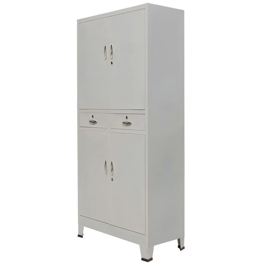 vidaXL Office Cabinet with 4 Doors Steel 35.4"x15.7"x70.9" Gray