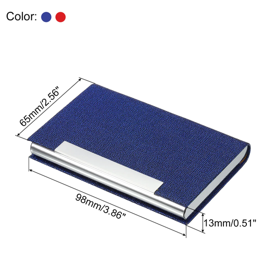 2Pcs 3.86x2.56x0.5 Inch Business Name Card Holder Magnetic Closure