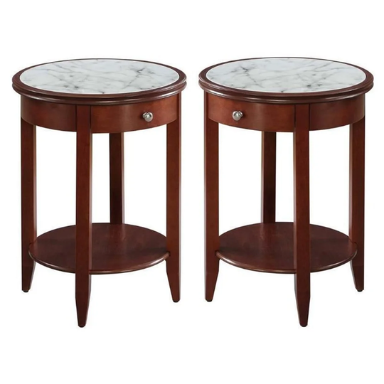 End Table in Mahogany Wood Finish - Set of 2 - 54 x 84