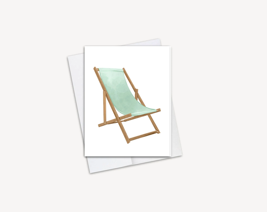 Beach Chair Note Card Set. Kids Note. Cards. Blank Folded Stationery