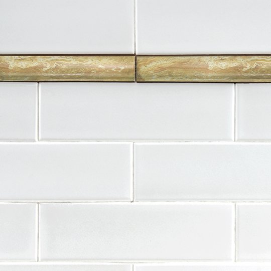 Merola Tile Moldura Marbleized 1" x 7.86" Ceramic Pencil Wall Trim Tile - (1 Tile)