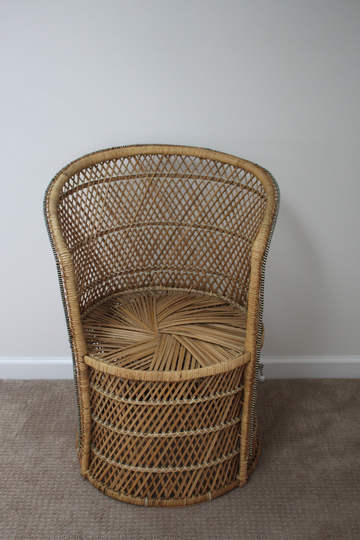 Smaller Wicker Bucket Chair, Fan Chair
