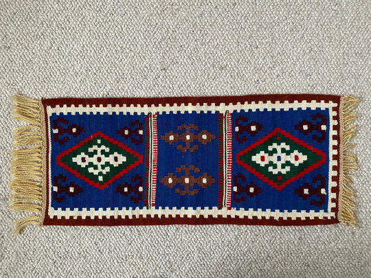 Vintage Tablecloth Wool Table Runner Scandinavian Woolen Ethnic Rug, Hand Woven Small Thick Home Decor