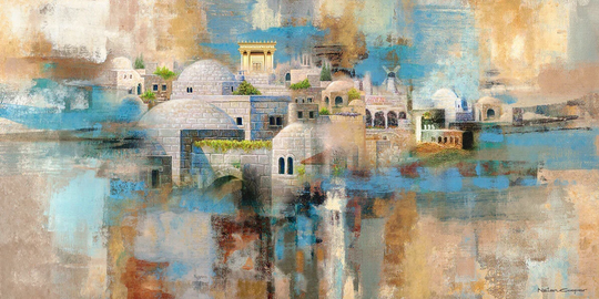 Jerusalem /Colorful /Judaica Wall Art/ Jewish Modern Contemporary Art/Abstract Large Print/Canvas Prints/Jerusalem Prints/Israel Artist