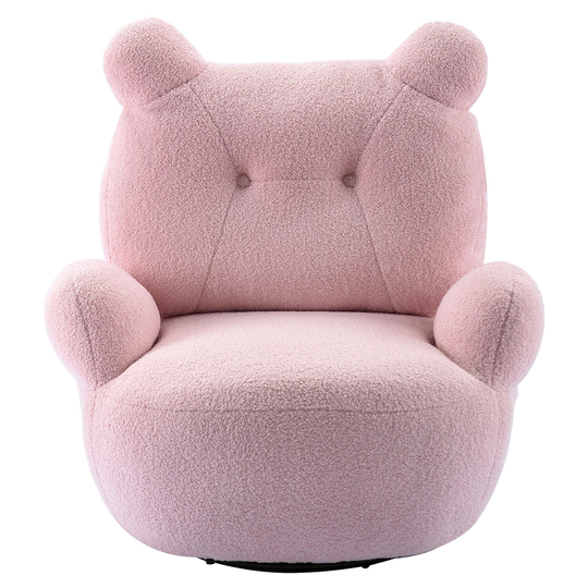 Swivel Accent Chair, Teddy Short Plush Particle Velvet Armchair