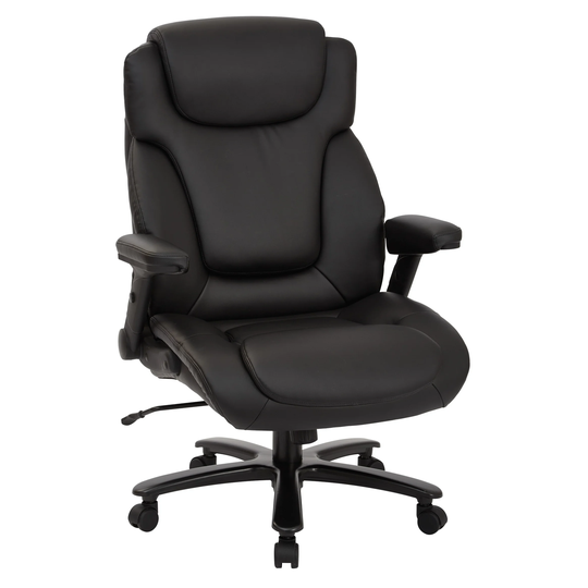 Big and Tall Deluxe High-Back Executive Office Chair in Black Bonded Leather
