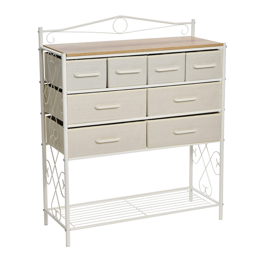 Coastal Oak Victoria 8 Drawer Storage Dresser, Medium