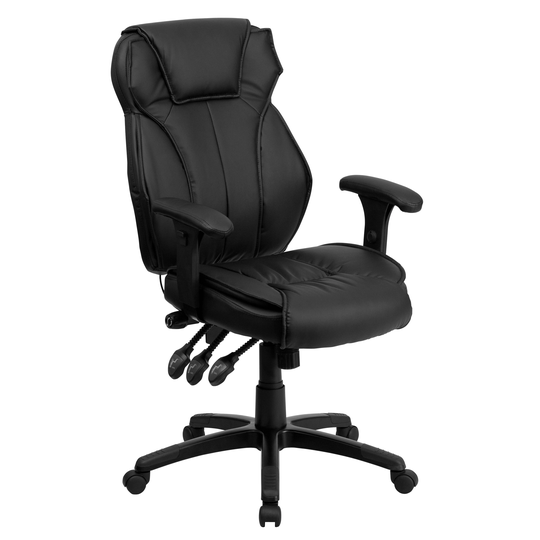 High Back Black LeatherSoft Multifunction Executive Swivel Ergonomic Office Chair