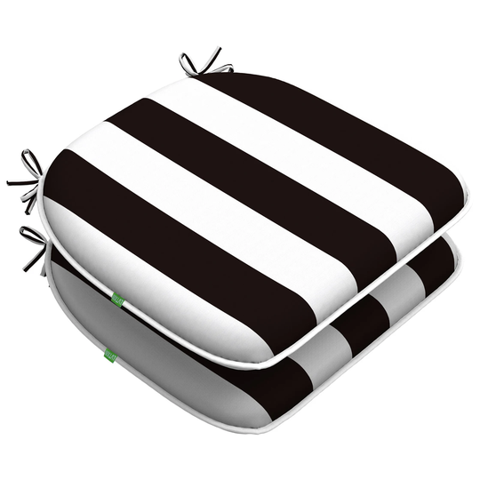 Indoor/Outdoor Chair Cushions Seat Cushion With Ties, Patio Pads 16" X 17"For Furniture Garden Home Kitchen Decoration Cabana Black