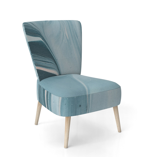 Designart 'Blue Modern Water I' Upholstered Modern Accent Chair
