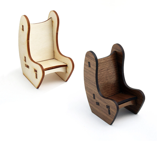Arcade Chair - 116 Scale Miniature Modern Furniture in Plywood & Walnut