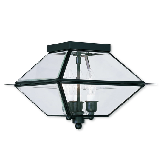 Livex Lighting Westover Black Three-light Outdoor/Indoor Ceiling Mount Fixture