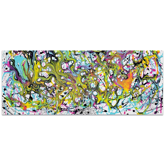 Jamie Anton 'Where Is My Mind' 48in x 19in Abstract Wall Art on Plexiglass - Multi-Color