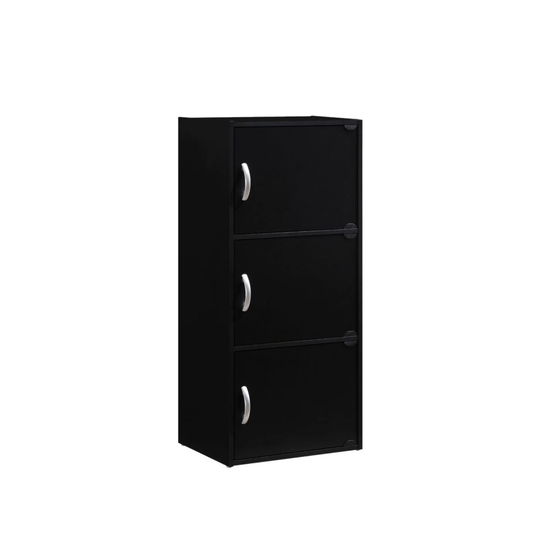 35.5" Black Multi-Purpose Bookcase with Doors