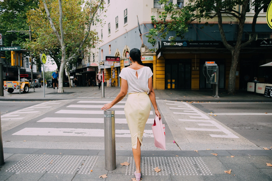 Sale - Lost Letter' Pencil Skirt in Canary Cotton Pique