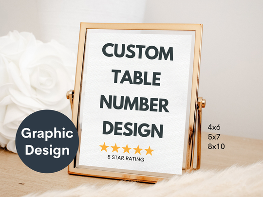 Custom Table Numbers, Printable Graphic Design