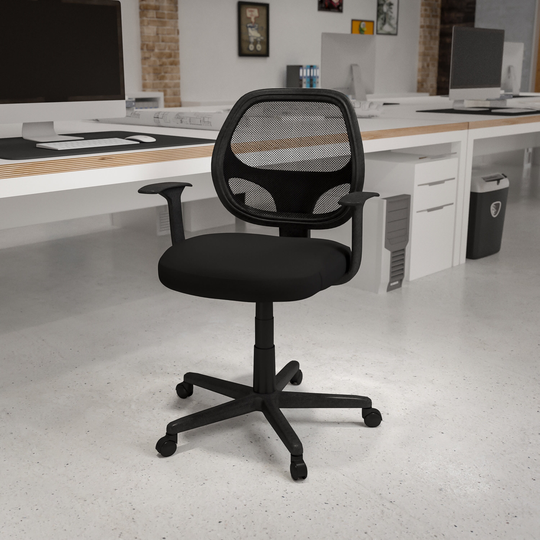 Flash Fundamentals Mid-Back Gray Mesh Swivel Ergonomic Task Office Chair with Arms, BIFMA Certified