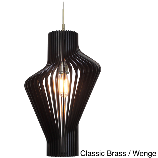 Canopy 1-light Escher Wood Slat Mini Pendant