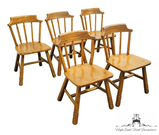 Set Of 5 Brandt Ranch Oak Solid Oak Rustic Americana Dining Side Chairs 3182