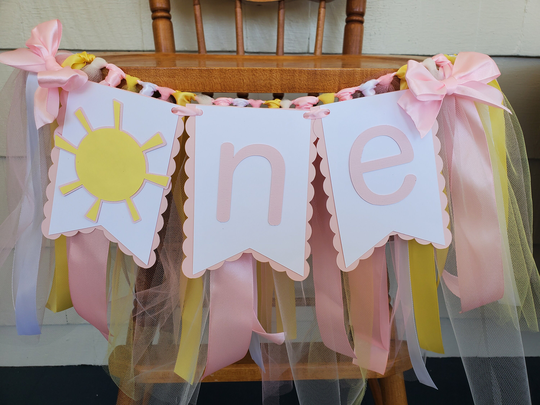 Sunshine High Chair Banner. One Banner. Sun Garland. You Are My Sunshine. Party Decorations. Theme. Fully Assembled
