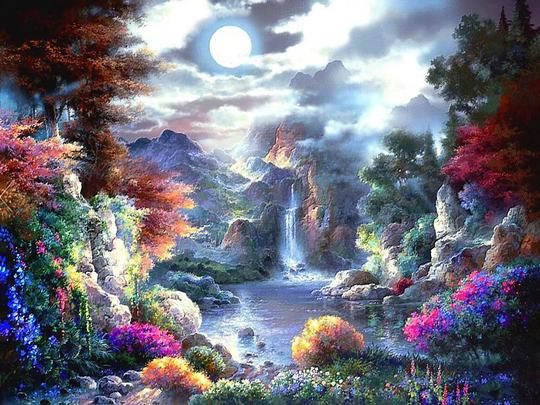 5D Diy Full Square Round Diamond Painting Waterfall Embroidery Drill Mosaic Cross Stitch