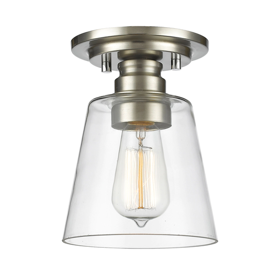 Avery Home Lighting 1-Light Flush Mount in Brushed Nickel - Brushed Nickel