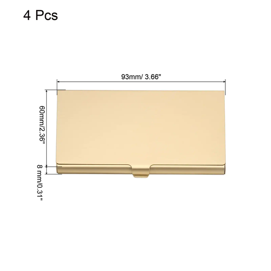 4Pcs Professional Pocket Metal Business Card Case Holder Slim Wallet - 93 x 60 x 8 mm