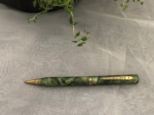 Vintage Green Marbled Mechanical Pencil With Eraser