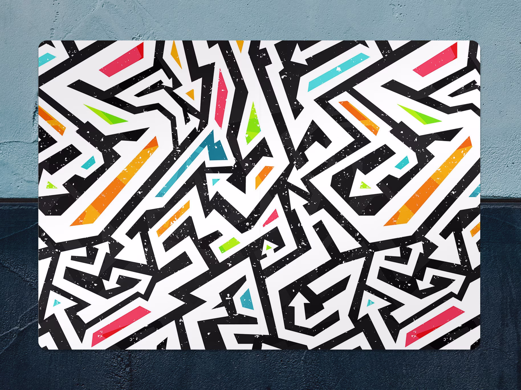 Abstract Graffiti Chair Mat, Black Protective Orange Splat Arrows Vinyl Floor Office Room Rug, Gift Idea