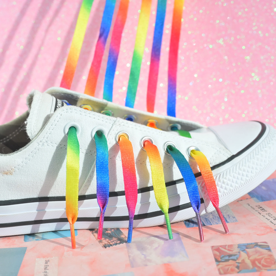 2Pc Silky Rainbow Colorful Fun Shoelaces Tie Dye Shoe Strings For Converse Sneakers 46In