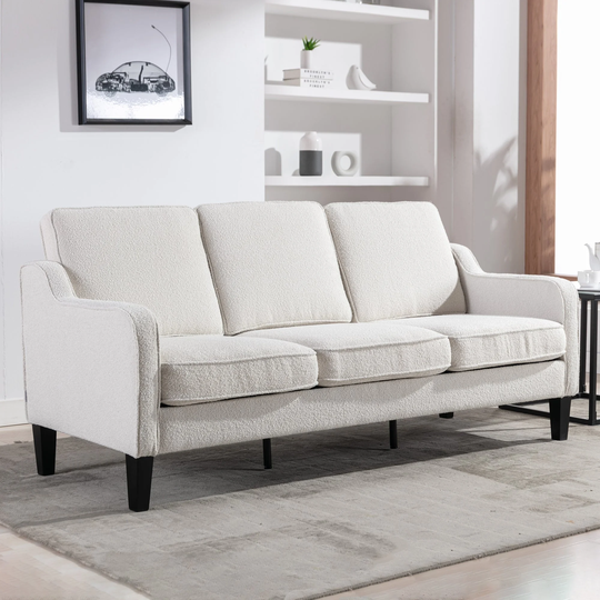 71" Square Arm Sofa with Cushions
