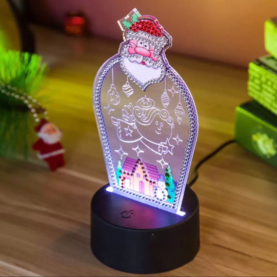 Us Seller. Small Christmas Led Table Decoration, Light Up Diamond Painting, Special Drills. Adhesive Glue Included For