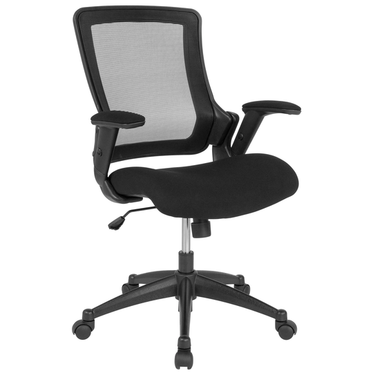 Mid-Back Mesh Executive Office Chair with Molded Seat and Adjustable Arms