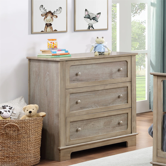 3 Drawer Storage Cabinet Dresser Rustic Alpine