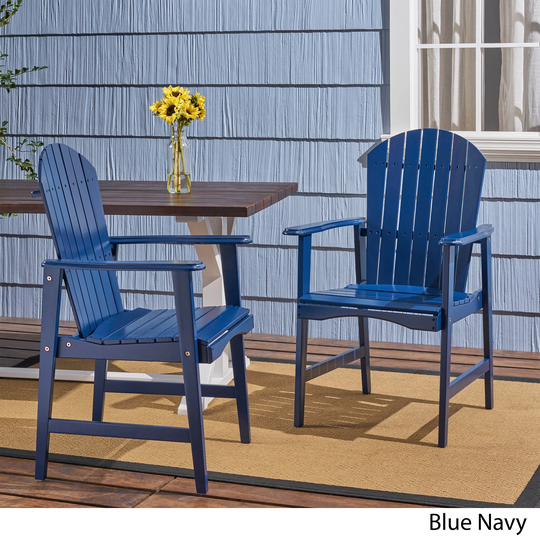 Outdoor ADIRONDACK solid wood lounge chair can be used as an outdoor dining chair(Set of 2)