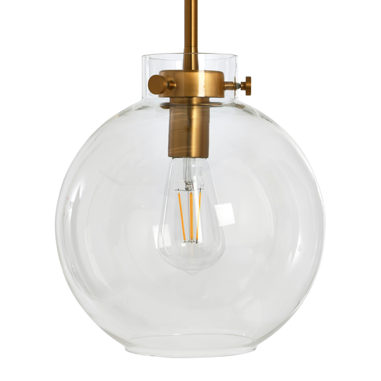Robert Stevenson Lighting Marson - Round Clear Glass and Metal Ceiling Light