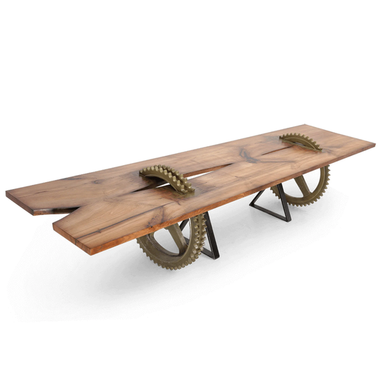 Office Table Wood Cast Iron Legs Meeting Room Dining Large Solid Wood Top Fancy Custom Luxury Desk