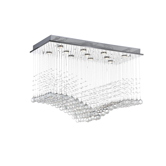 Guisseppe Lighting 11 Light Flush Mount Twinkle Chrome - Exact Size