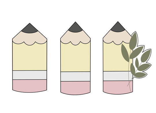 Pencil, Pencil Wide, With Greenery