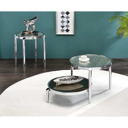 Twin Table Top Design Coffee Table with Metal Frame