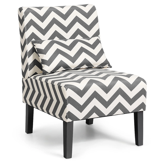 Leisure Chair Armless Accent Chair with Lumbar Pillow