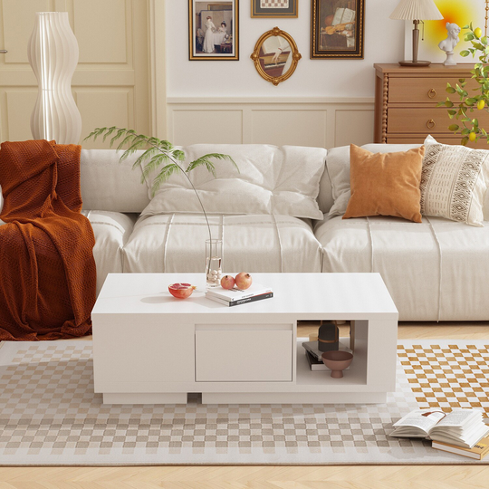Extendable Coffee Table Tea Table Living Room Central Table WhiteBlack