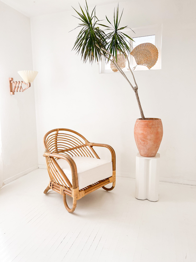 Arch Curved Rattan Chair Lounger - Natural