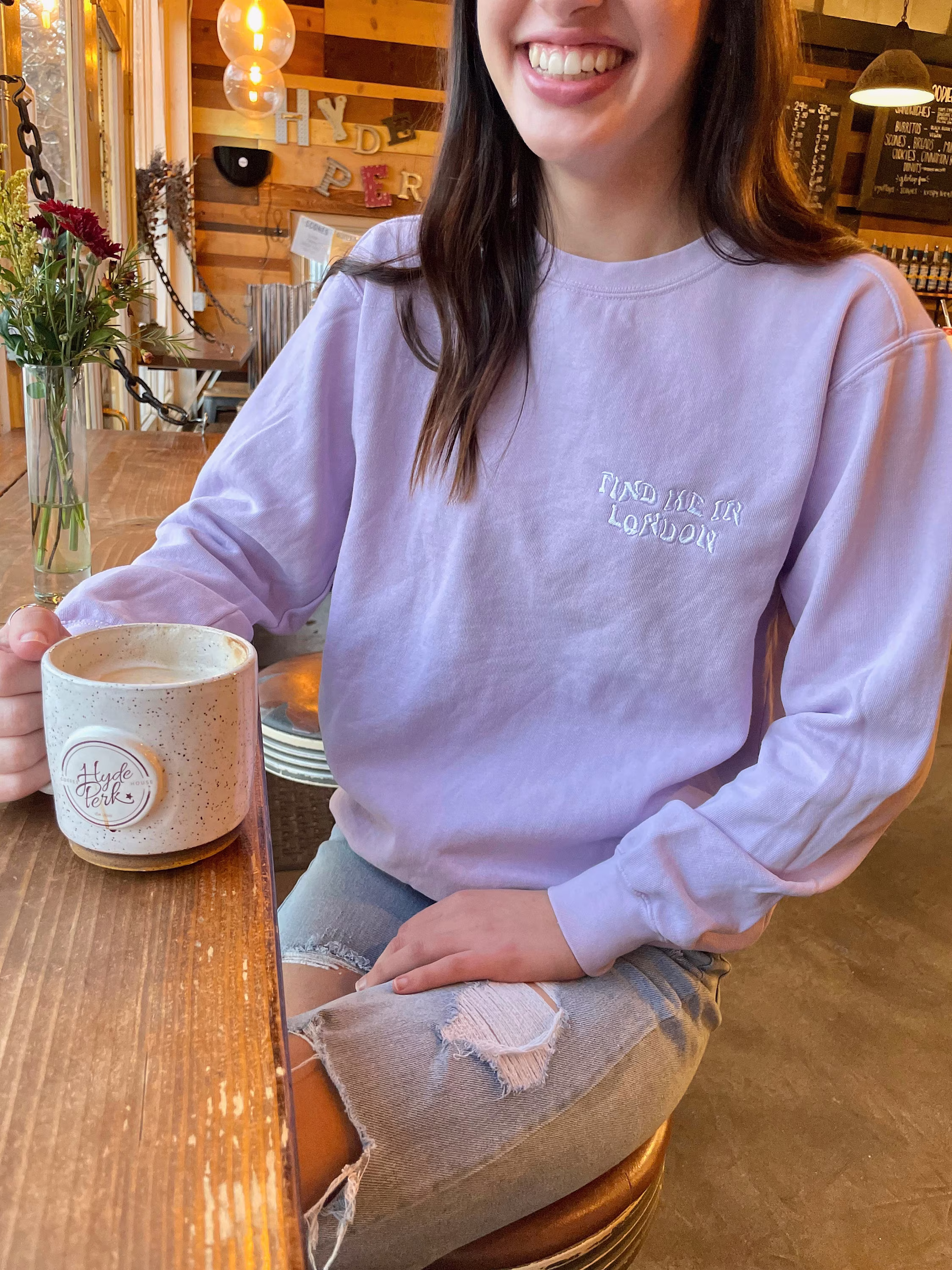 Find Me in London Comfort Colors Vintage Crewneck